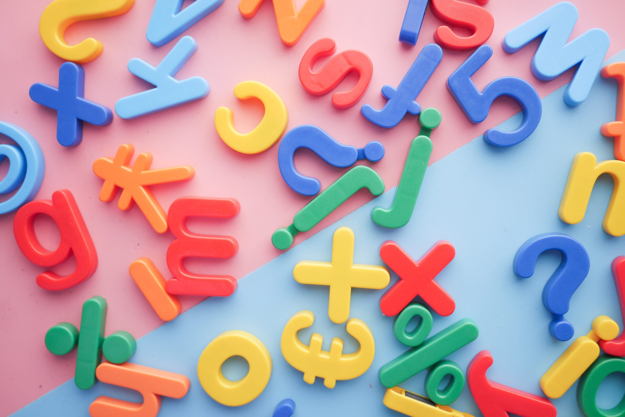 colorful letters on a table