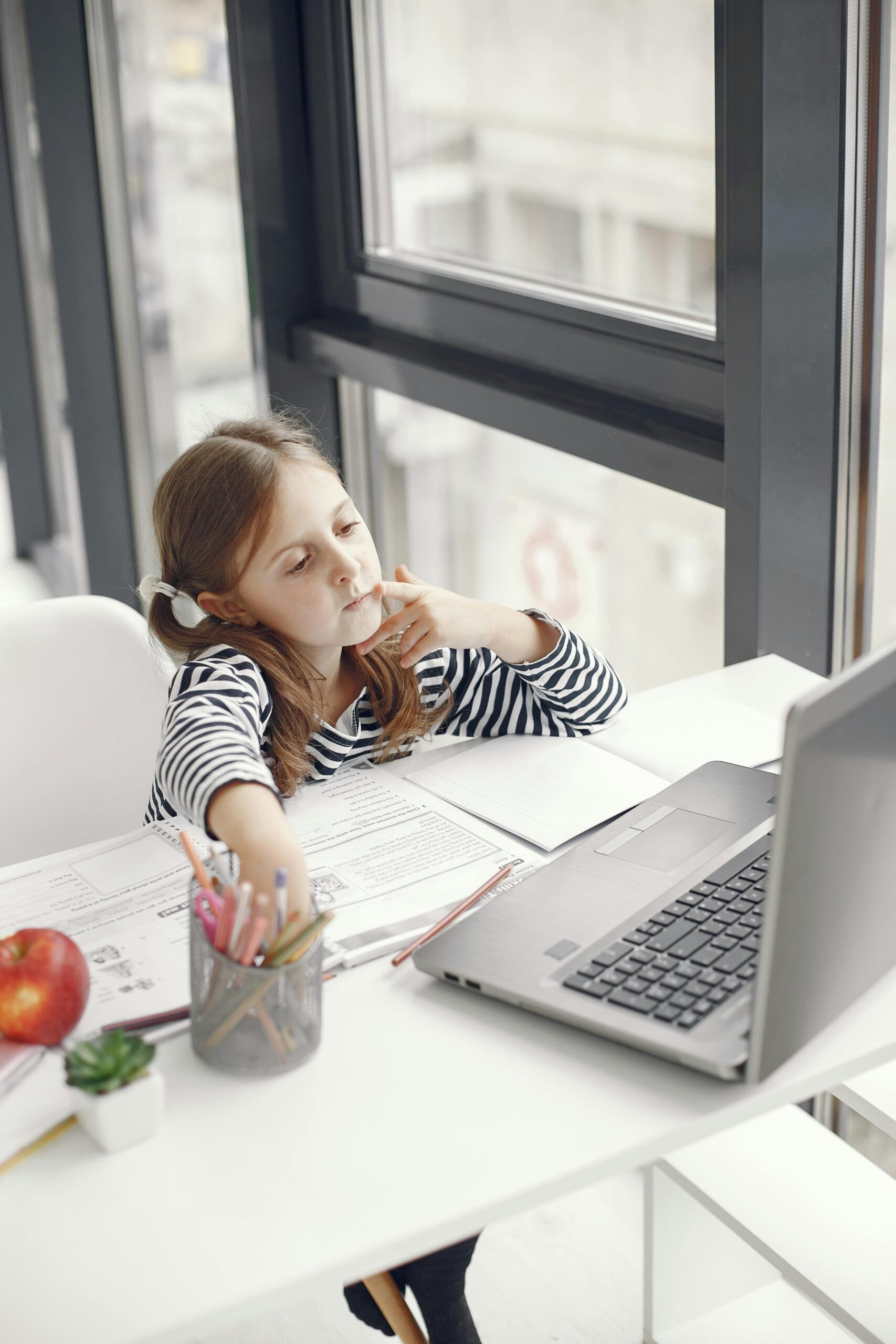 student working at a computer