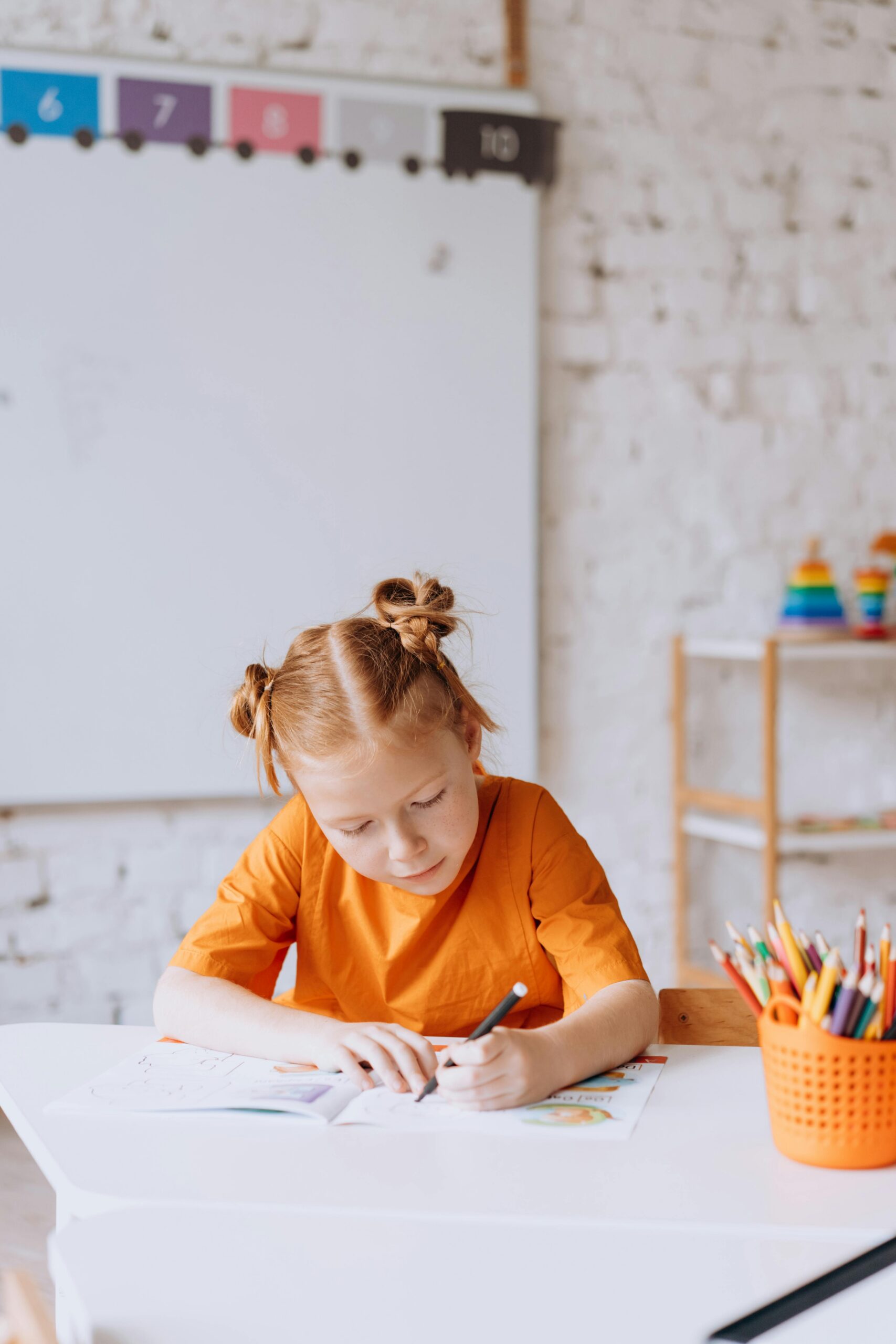 student academic coaching at her desk